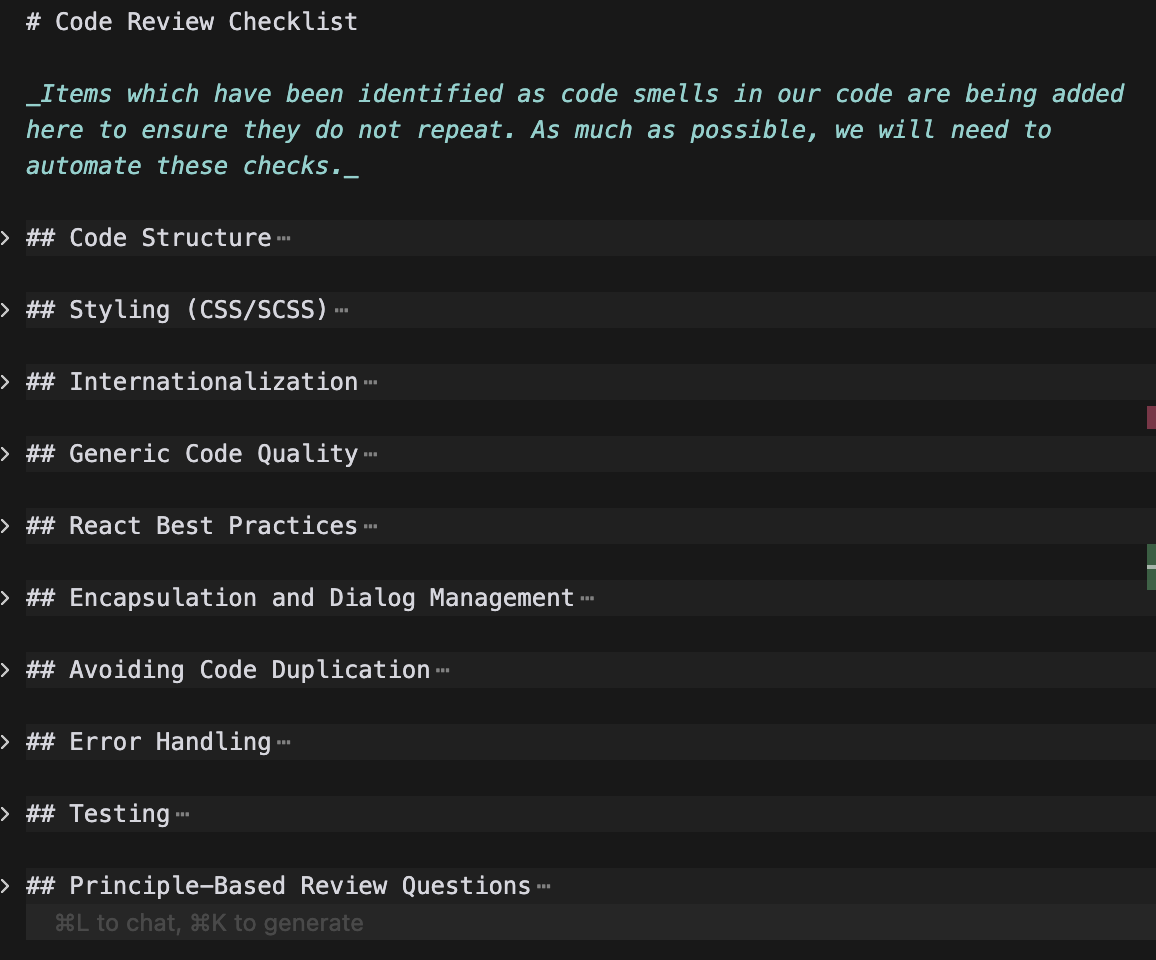 Code Review Checklist